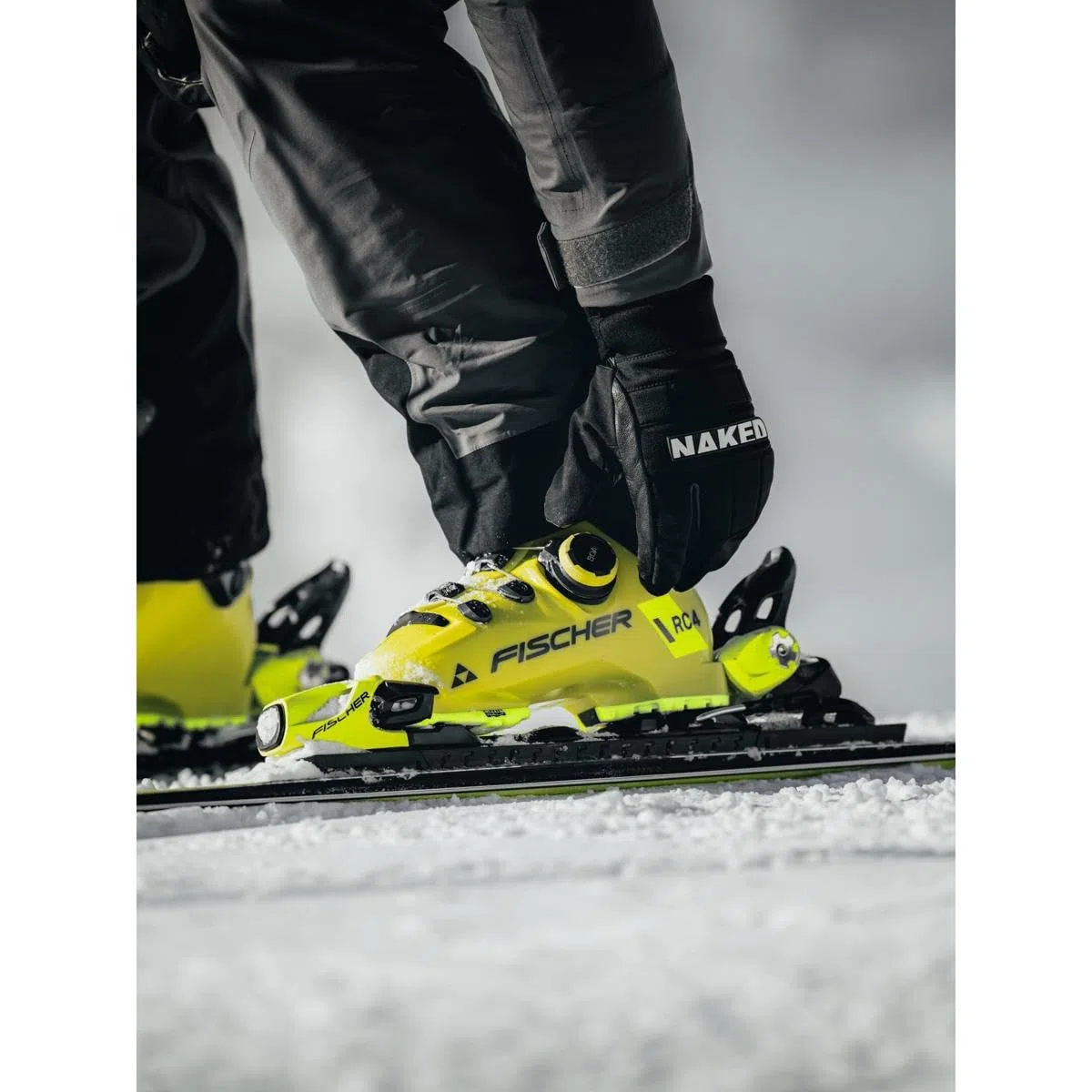 Fischer RC4 PRO MV Boa ZipFit Boot - Stivali 2025, giallo/carbonio, 29.5