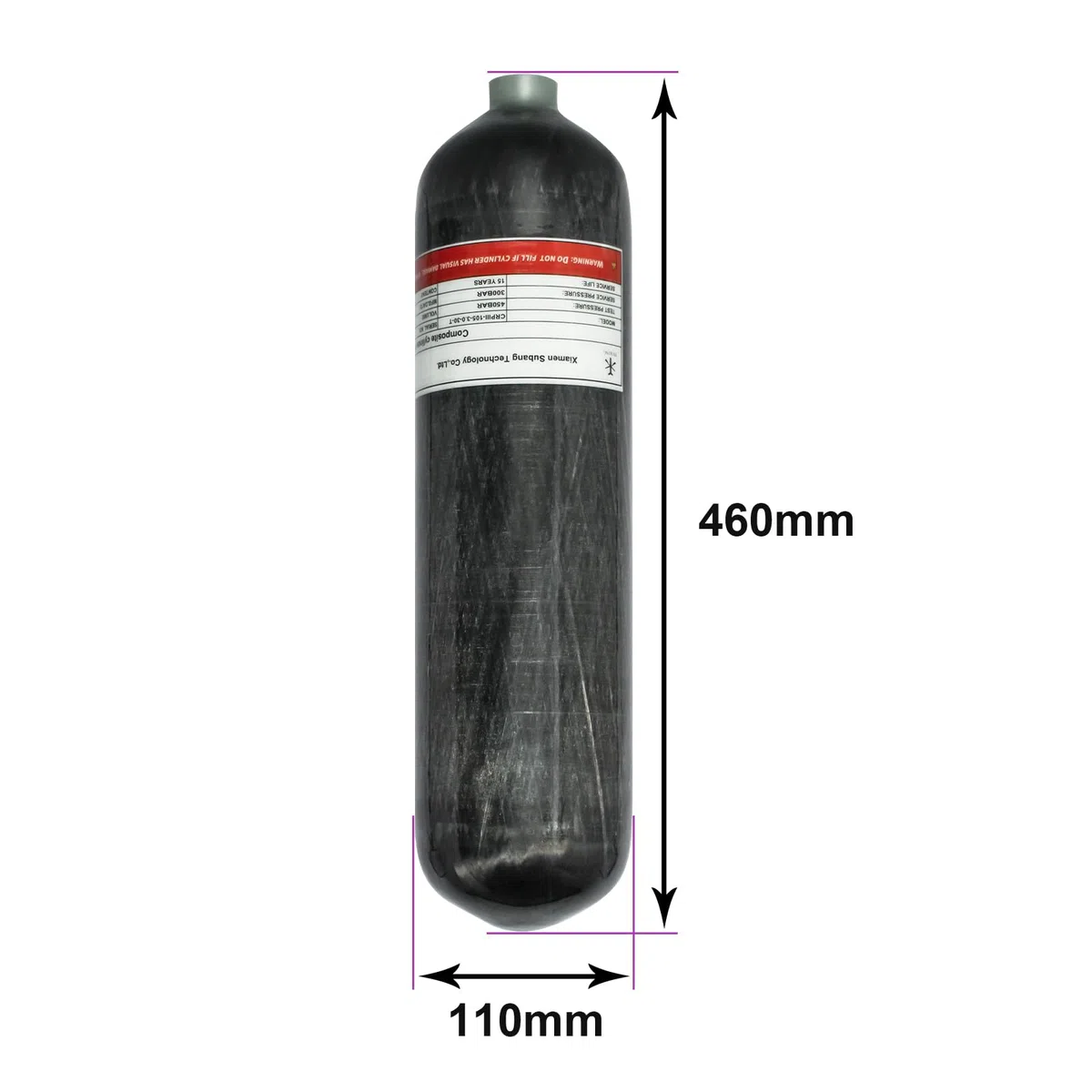 TUXING 4500psi 300Bar 3L In Fibra di Carbonio HPA Serbatoio Cilindro Ad Alta Pressione con Valvola di Regolazione Immersione ARA M18* 1.5