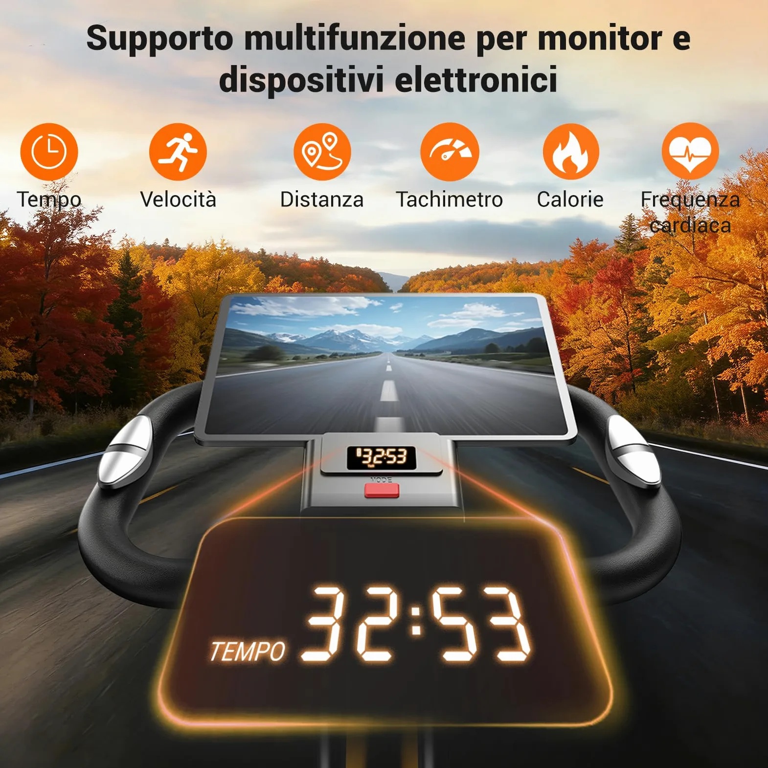 UMAY cyclette da casa pieghevole Ergometer, cyclette pieghevole 5-in-1 con Resistenza Magnetica a 16 Livelli, cyclette per casa Bici da Camera con Sedile Comodo, Massimo 136kg