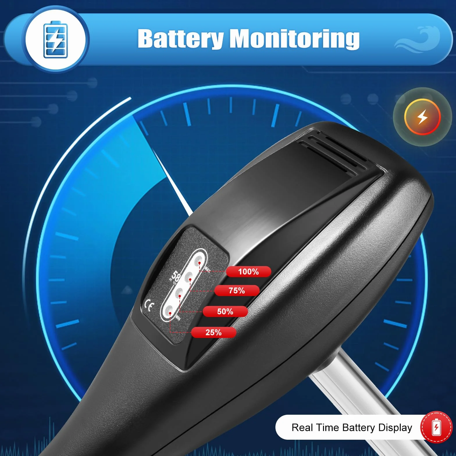 Motore elettrico fuoribordo da 58LBS, motore per barche da 12V 612W, fuoribordo elettrico, regolabile in altezza, con indicatore di batteria, con 5 marce avanti e 3 indietro, per gommone con motore