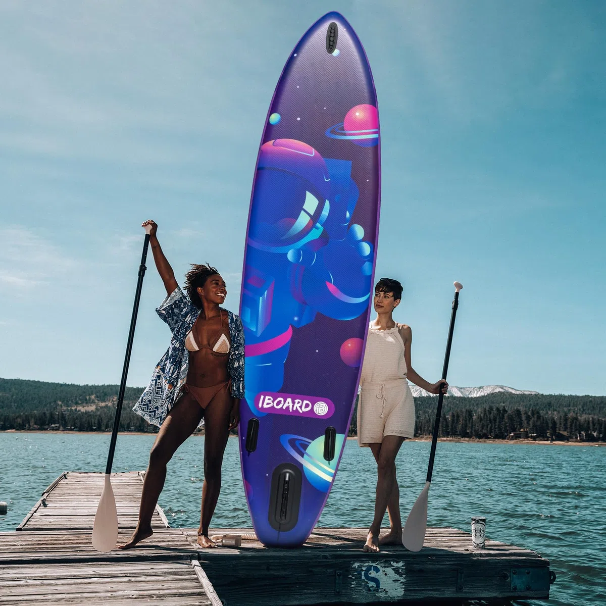 Tavole gonfiabili per stand up paddle 11 ′ × 33 × 6 ″ con accessori spessi e eccellenti per tavola da SUP, ampia e stabile ad alto carico gonfiabile per giovani e adulti