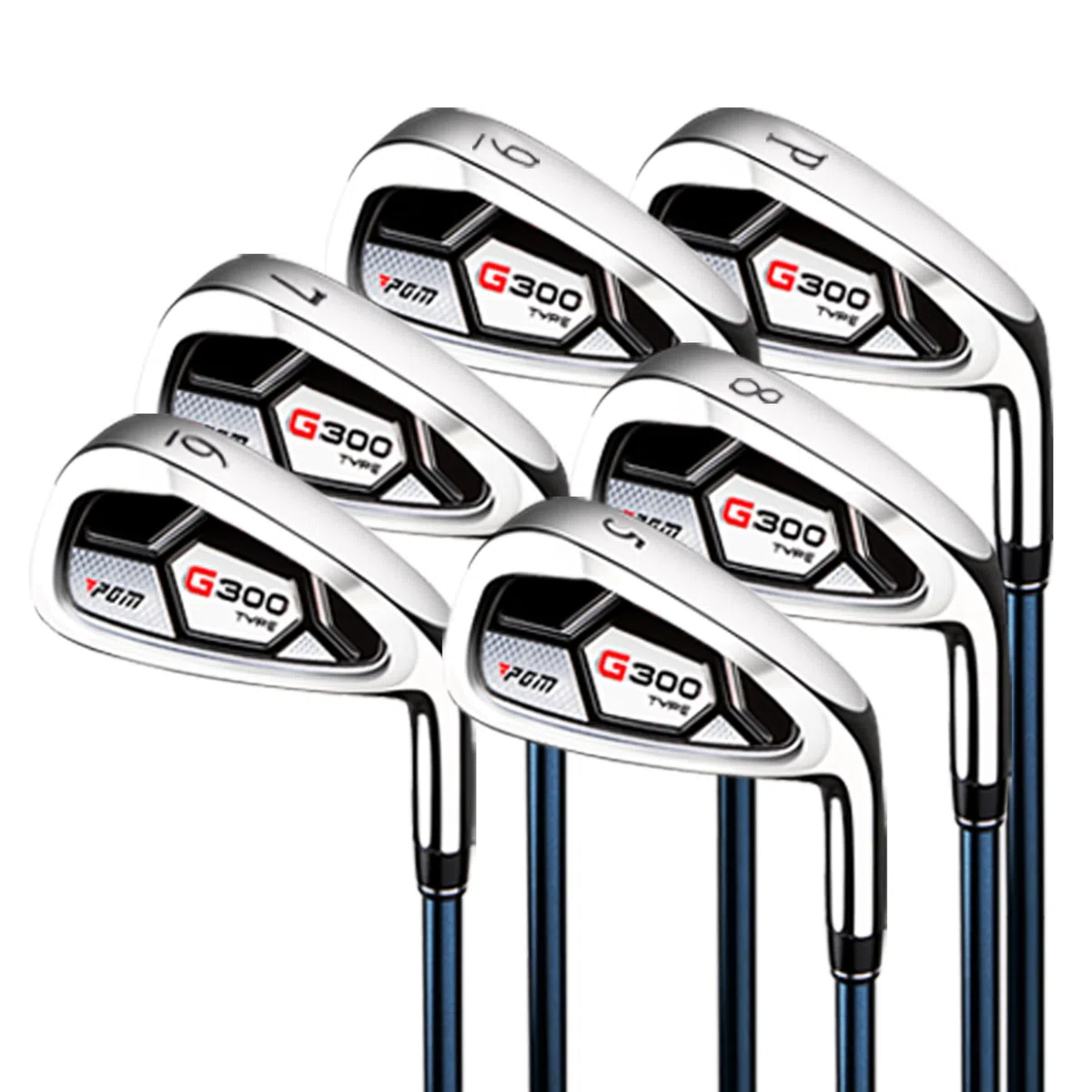 PGM G300 - Set mazze da golf uomo driver titanio #1, ibrido polarizzato, ferri resistenti, putter perdente, con borsa