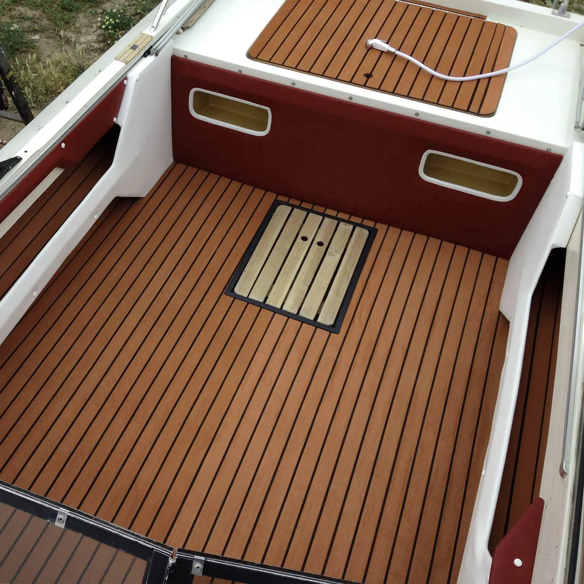 SenMore Eva Tappetino Antiscivolo per Barca, Navi e Marittimi, Tappetino Antiscivolo in Teak Artificiale può Essere Utilizzato per la Decorazione di Yacht