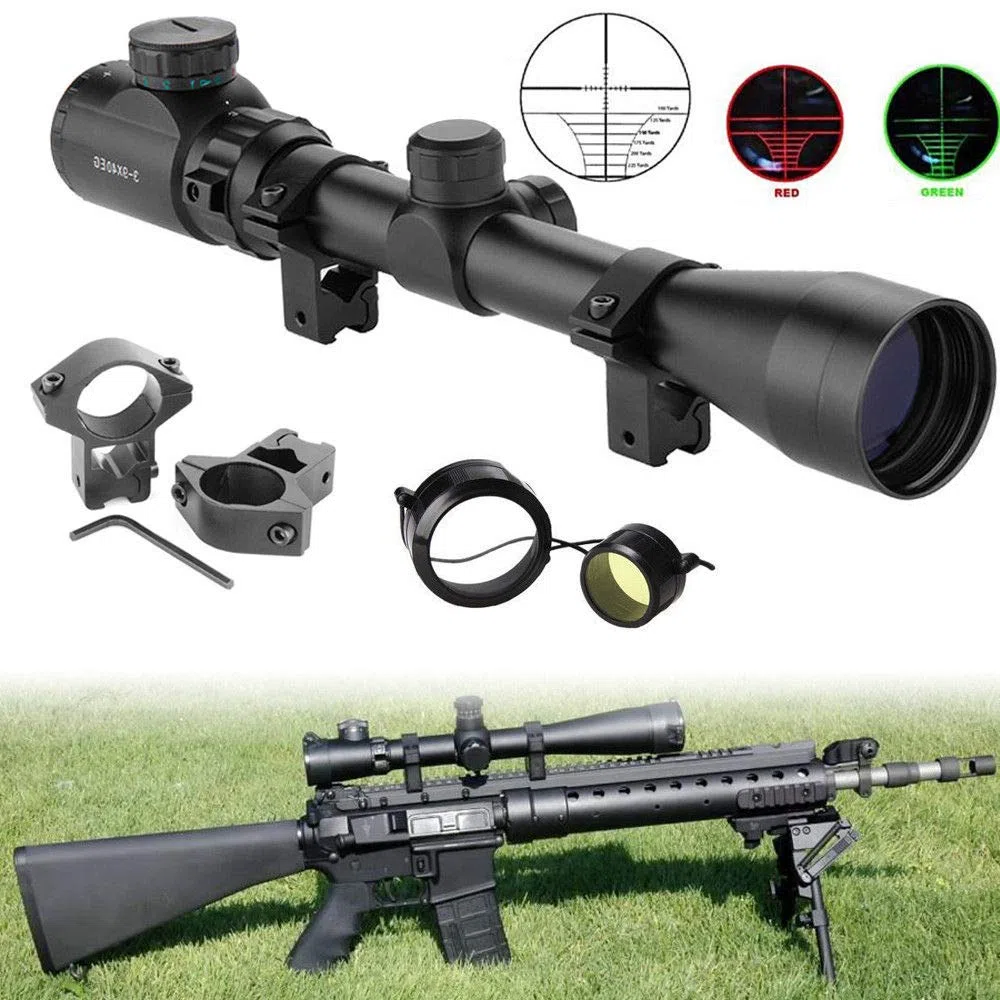 HENGMEI Ottica Cannocchiale Caccia 3-9x40EG Cannocchiale da Puntamento Telemetro con 11mm Mount Ring Picatinny Binario di Guida e per Caccia