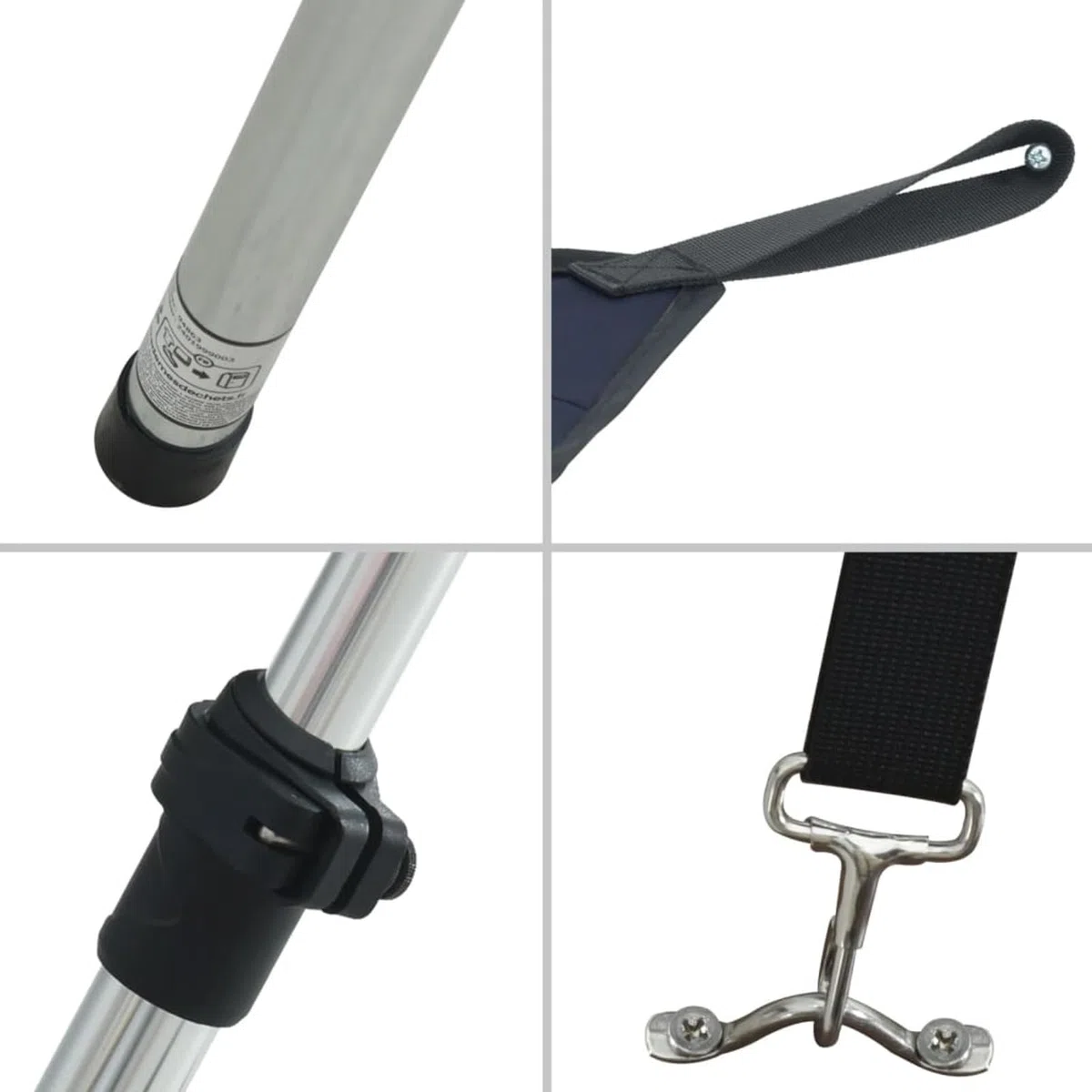 Tendalino Estensione a T, Ombreggiatura per Barche, 170x170x(115-183) cm, Poliestere 600D con Rivestimento PU e Struttura in Alluminio, Accessorio per Tendalino Bimini e Coperture Barca da Pesca e da