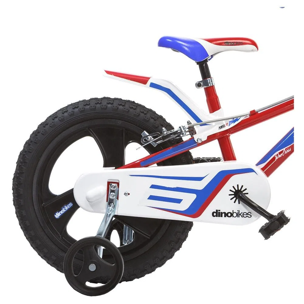Bici Bicicletta Bambino 16 Pollici 2 Freni al Manubrio Rosso Bianco Blu