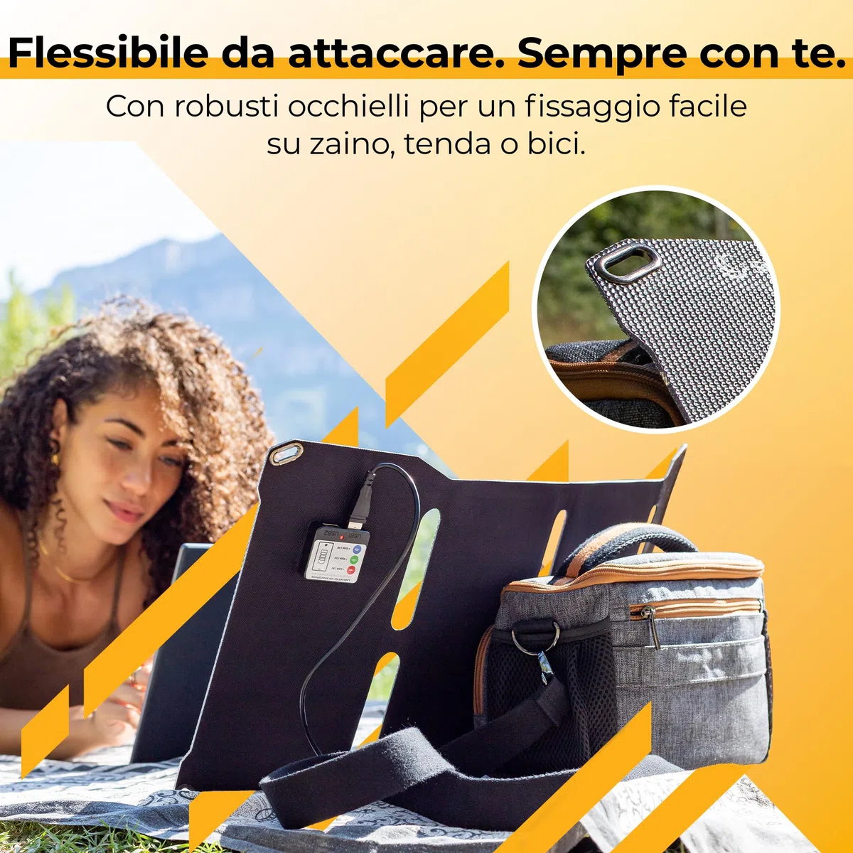 Sunnybag SUNBOOSTER 28 | Caricatore solare portatile da 28 Watt | pieghevole, efficiente, impermeabile, 2 uscite USB, cellulare, tablet, power bank in viaggio, per attività all'aperto, escursioni,