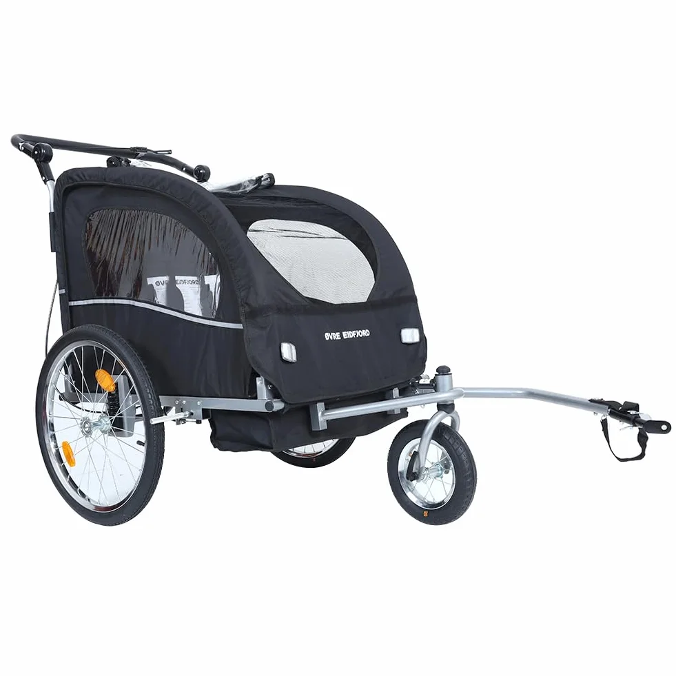 Alpström - Rimorchio per bicicletta 2 in 1, flessibile e versatile, protezione solare, per 1-2 bambini dai 18 mesi in su, ideale per gite