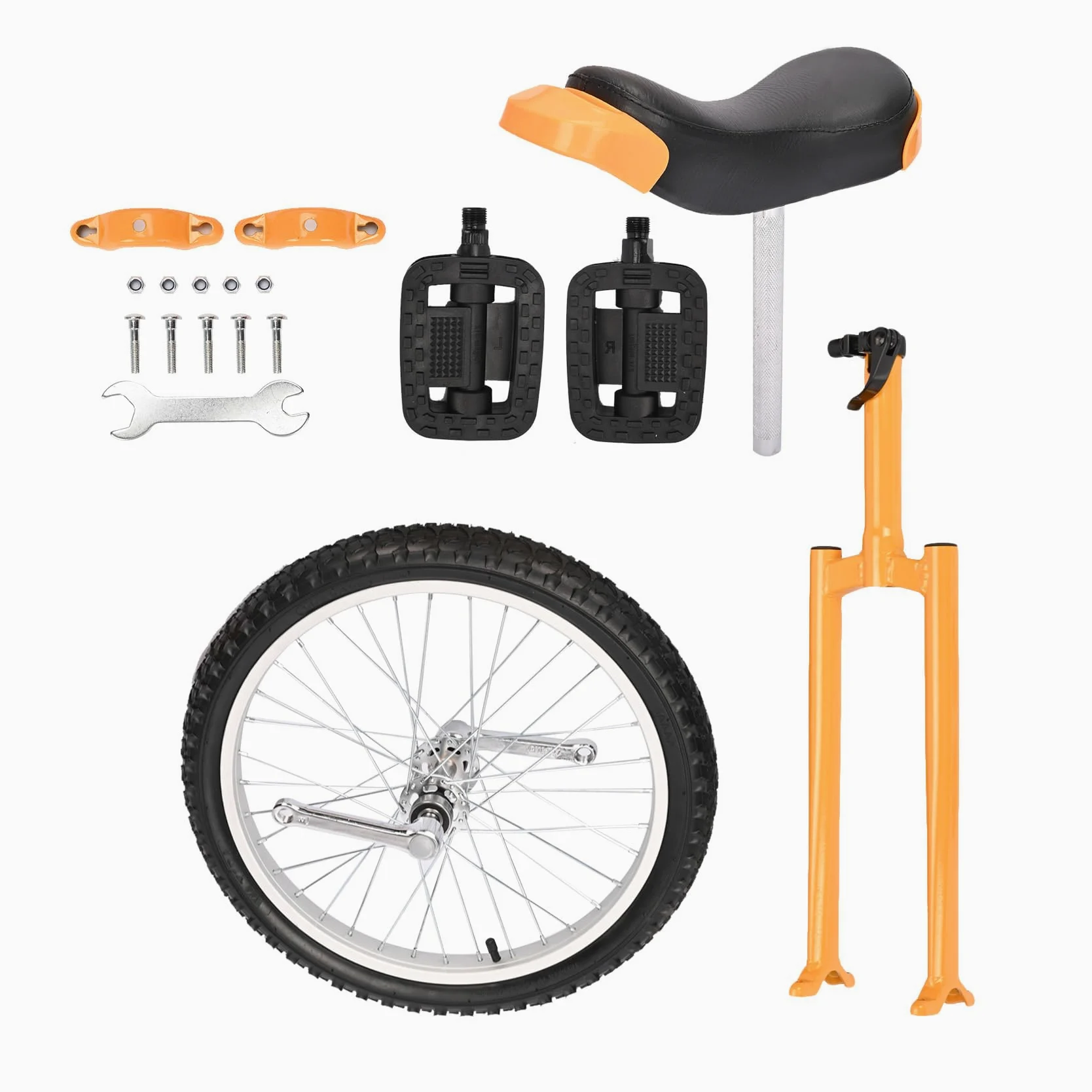 uyoyous Monociclo 20 pollici Unicycle Balance Training Monociclo regolabile in altezza per adulti, bambini, principianti e professionisti, unisex, giallo