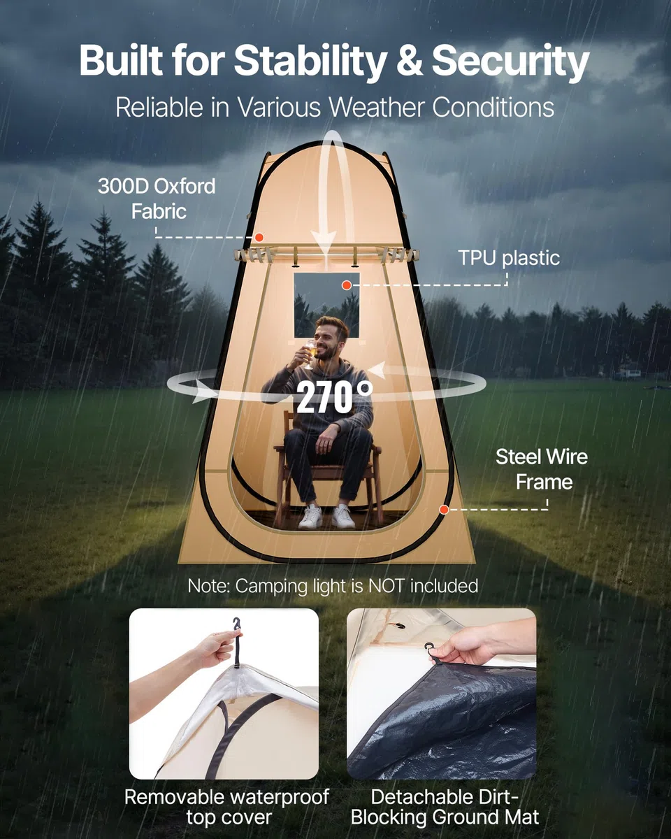 VEVOR Tenda sportiva pop up, 4 misure opzionali, trasparente, tenda a bolle per 1-6 persone, impermeabile per esterni, con tappetino e copertura superiore, tenda a cupola a igloo da giardino, tenda da