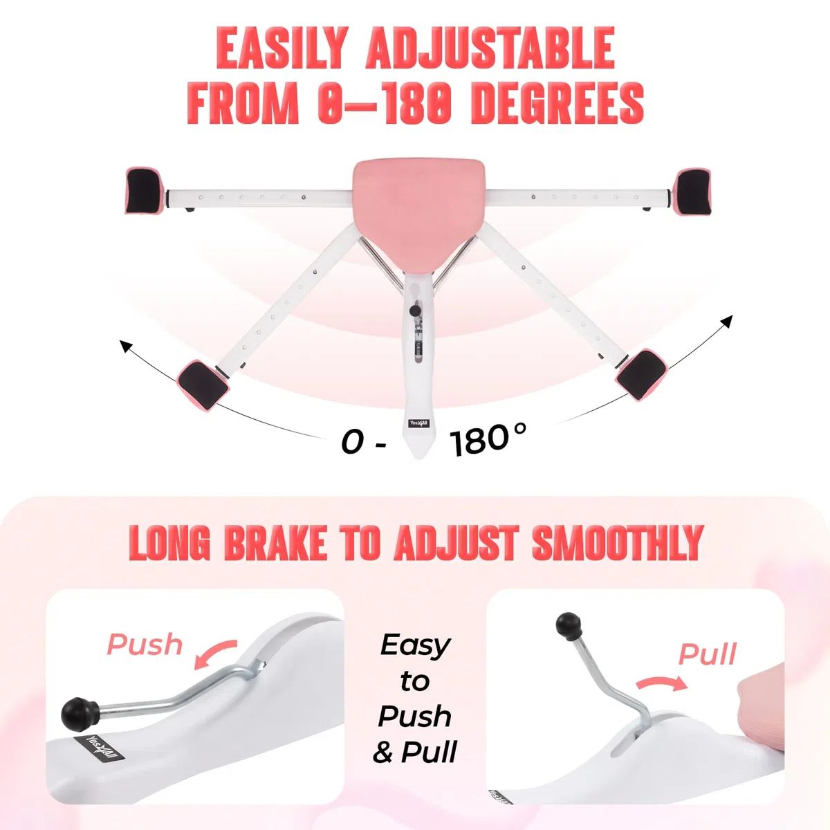 Yes4All Attrezzo per divaricare le gambe per flessibilità, versatile fino a 150 kg, resistente per bilancieri da 2,5 cm e 5,1 cm, manico stretto e largo con impugnatura in gomma antiscivolo