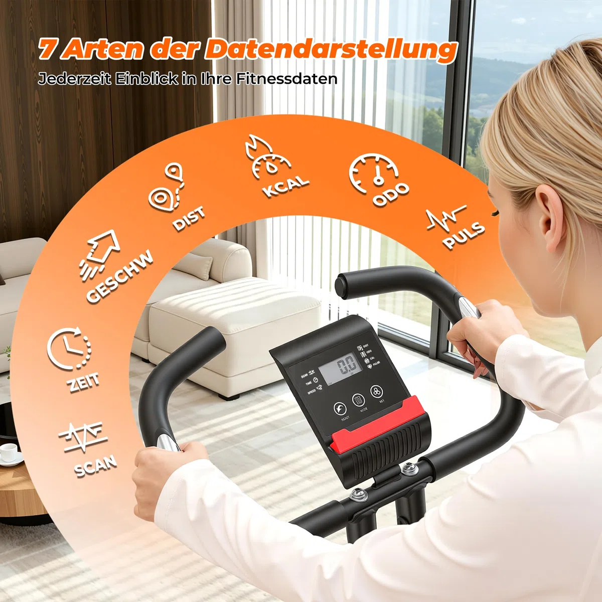 Cyclette pieghevole domestica: 16 livelli magnetici, monitor LCD, sensore cardiaco manuale, sella imbottita, capacità 120 kg. Perfetta per cardio a casa