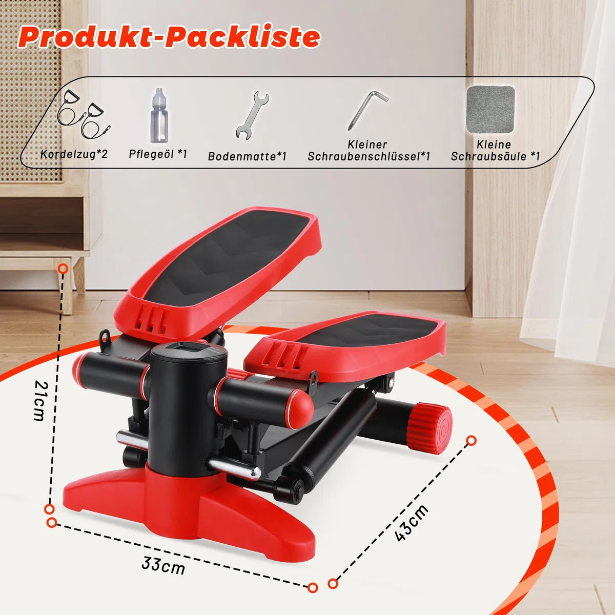 Mini stepper, Step Fitness casa e Stair Climber per scale con display LCD multifunzione per allenamento domestico, fasce di resistenza aerobica stepper Massimo 150 kg