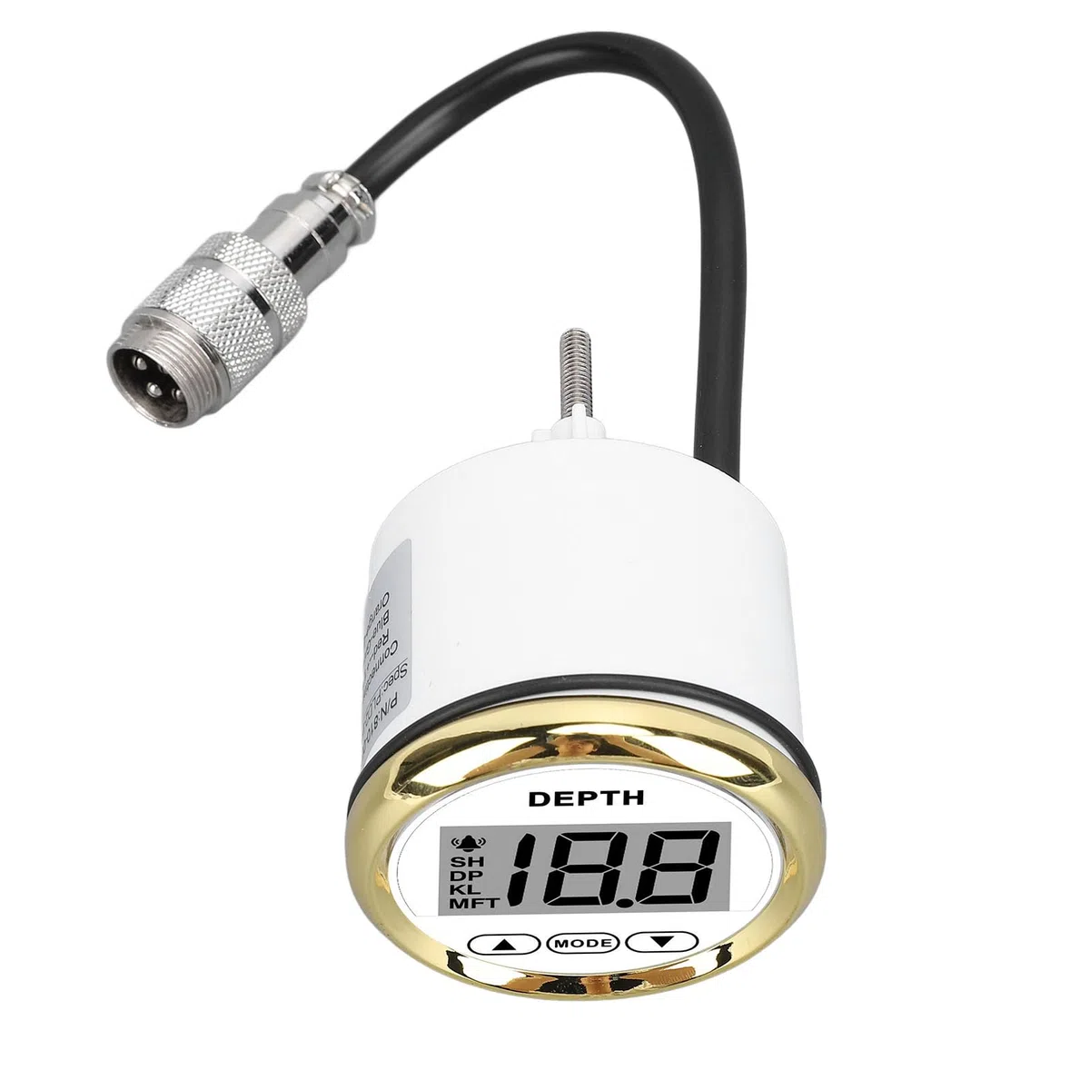 Allarme Profondimetro per Barche Display Digitale LCD 52mm Impermeabile 328,08 Piedi Indicazione di profondità Yacht Pescherecci