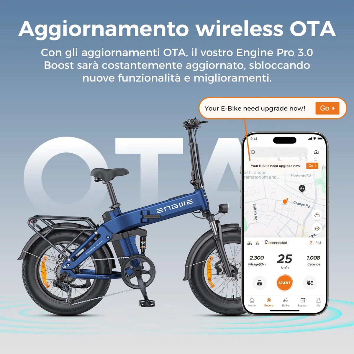 ENGWE Bicicletta Elettrica Pieghevole, Batteria 48V 15Ah Fino A 130 km, Sensore Di Coppia E Design Pieghevole Con Freni Idraulici E App Per Ogni Terreno, ENGINE PRO 3.0 BOOST