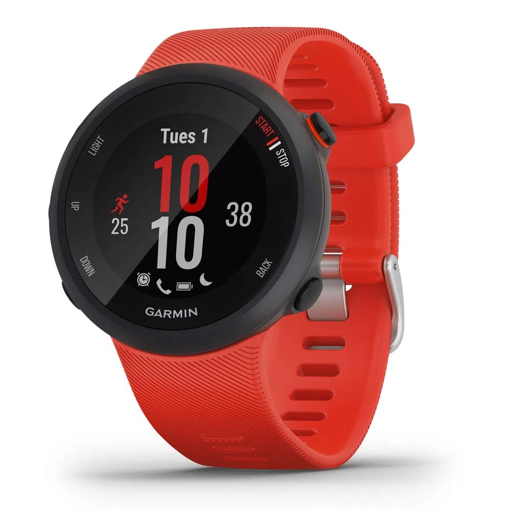 Garmin Forerunner 45 GPS Running Watch 45mm Black (010-02156-05) with Deco Gear Forerunner 45/S Tempered Glass Screen Protector 2-Pack