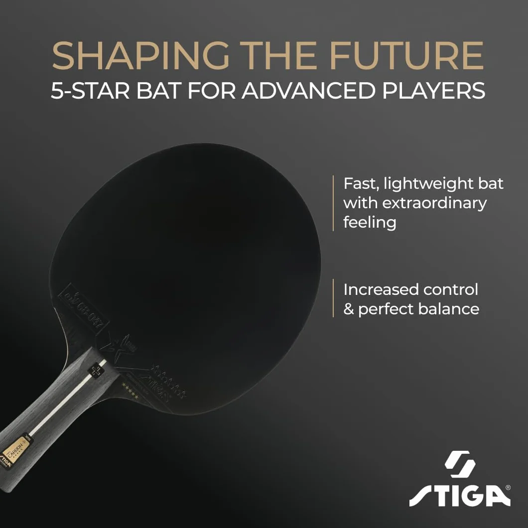 STIGA Pro Carbon + Table Tennis Bat for Advanced Offensive Competitive Players - ITTF Approved, Touch Carbon Technology - Enhanced Speed, Control and Comfort – Black/Red