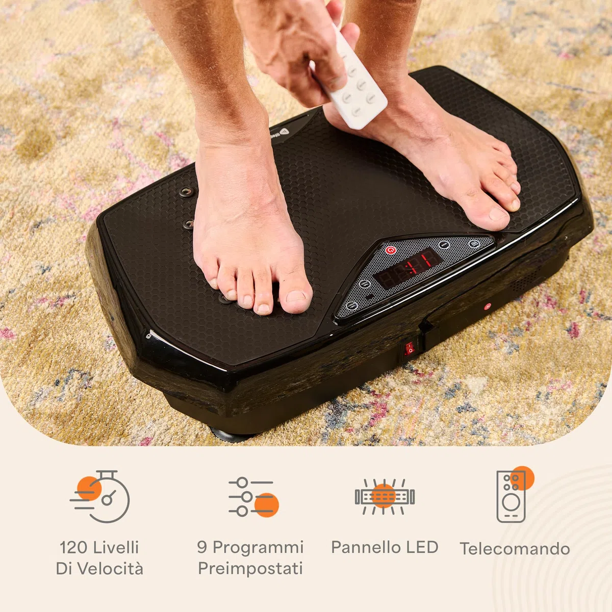 LifePro Pedana vibrante – Hexaplate per drenaggio linfatico e perdita di peso – con display a LED, telecomando, capacità di carico di 150 kg, 120 livelli di velocità e motore silenzioso da 150 W