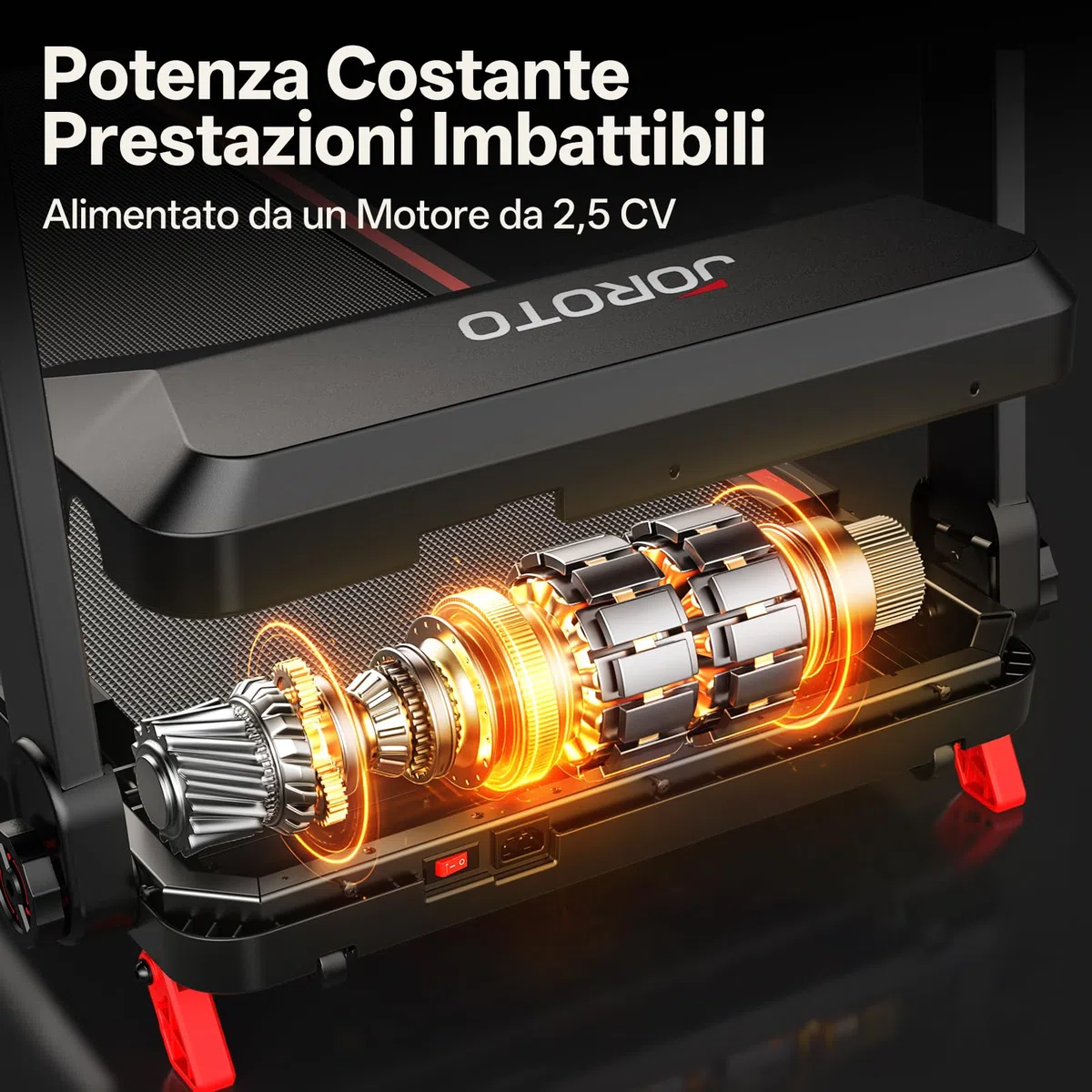 JOROTO Tapis Roulant Pieghevole per Casa, Motore 2,5PS, Pendenza 8%, Velocità 1-12 KM/H, Nastro Largo, Display LED, Portata Max 130KG, Compatto con Maniglie per Camminare e Correre