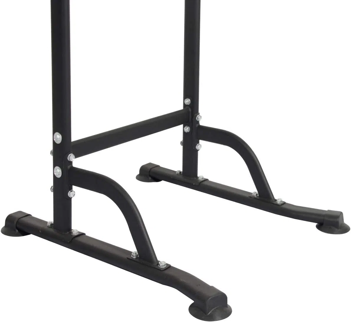 DlandHome Sedia Romana Regolabile per Bodybuilding - Stazione di Trazione e Dip per Addominali e Braccioli - Barra di Trazione su Piede - Fitness Nero