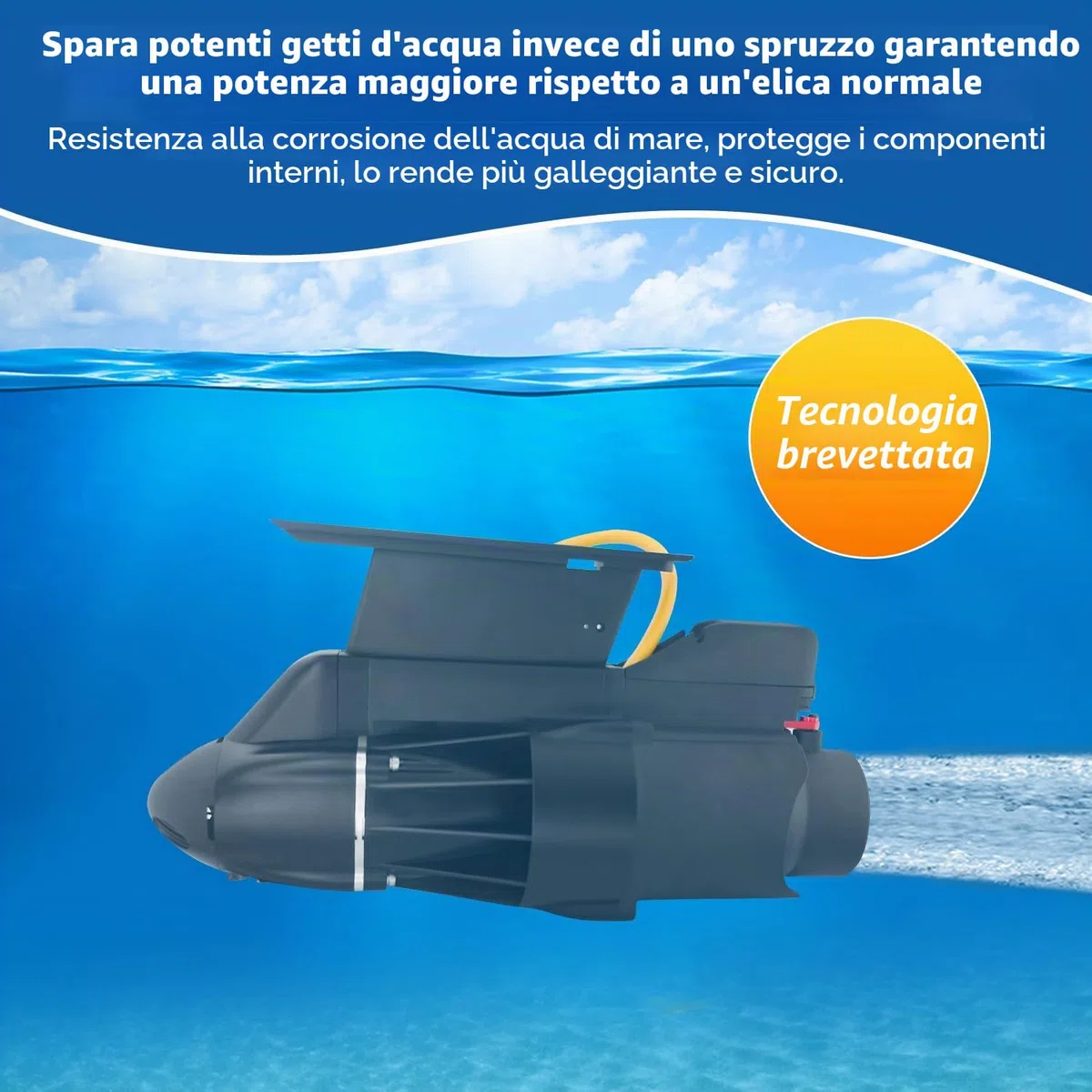 Elica elettrica direzionale SUP per barca da pesca, motore da 360 W, 8 km/h, elica subacquea per paddle board e kayak(Senza Batteria)