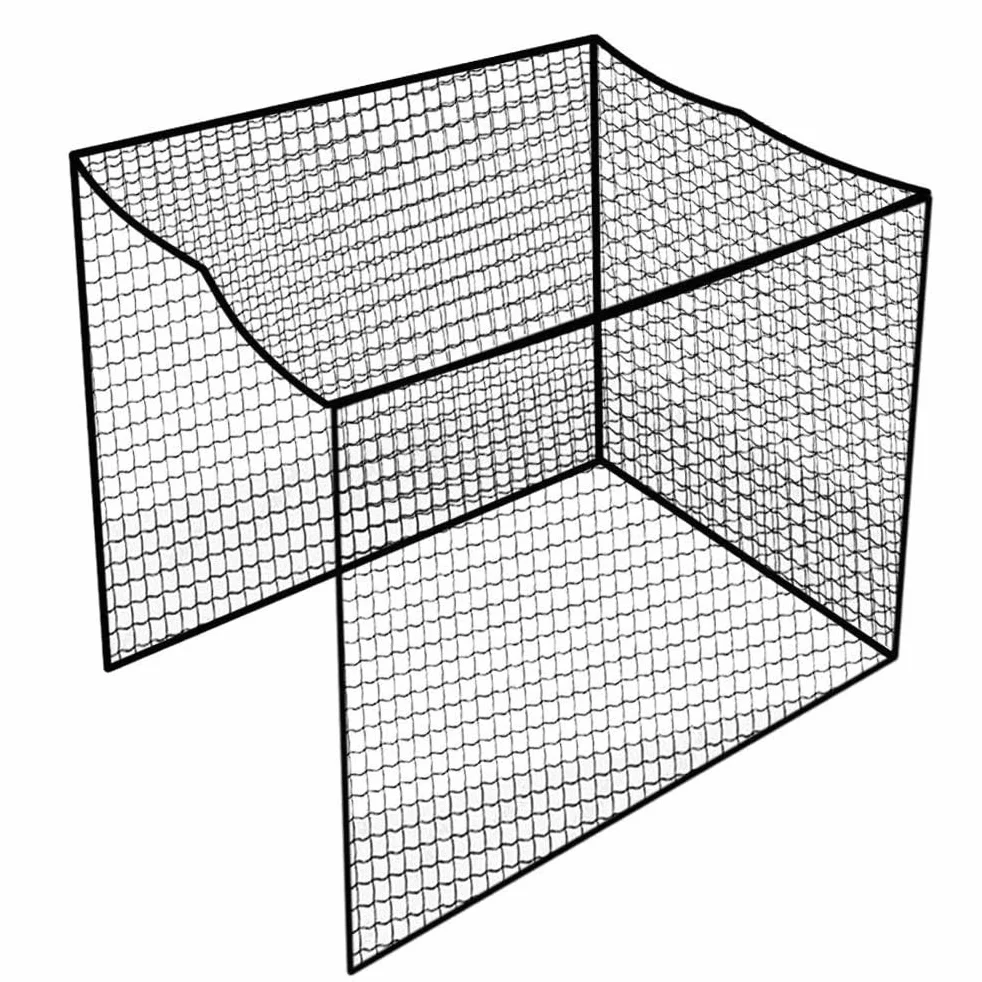 Aoneky Rete per Gabbia da Golf 3x3x3M, Maglia Quadrata 2,5x2,5cm, Corda 3mm - Pratica e Allenamento All'aperto, Kickball, Hockey (Nero)