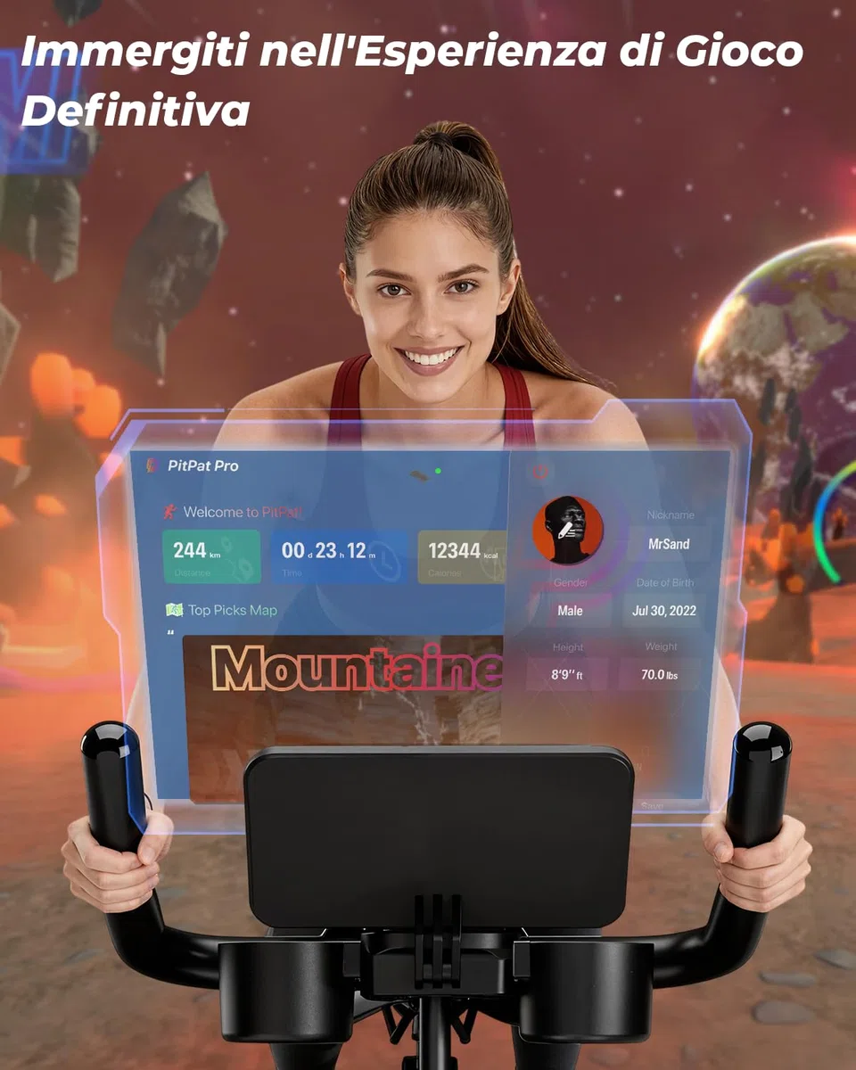 Superun Cyclette da Casa Magnetica a 32 Livelli, Cyclette per Casa Controllo APP, Cycletta Spinning Ultra Silenziosa, Spin Bike Sedili Comodi e Traspiranti, Aerobico Domestico, Supporto fino a 136KG