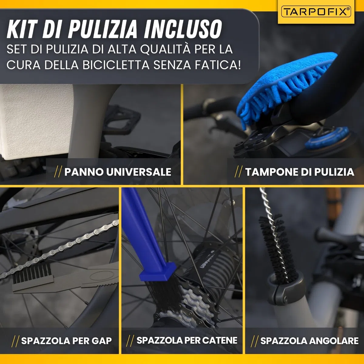 Tarpofix® Cavalletto Manutenzione Bici fino a 50kg | Stabile e Regolabile per Bike ed E-Bike | Supporto Manutenzione Bici Professionale per Riparazioni Bicicletta