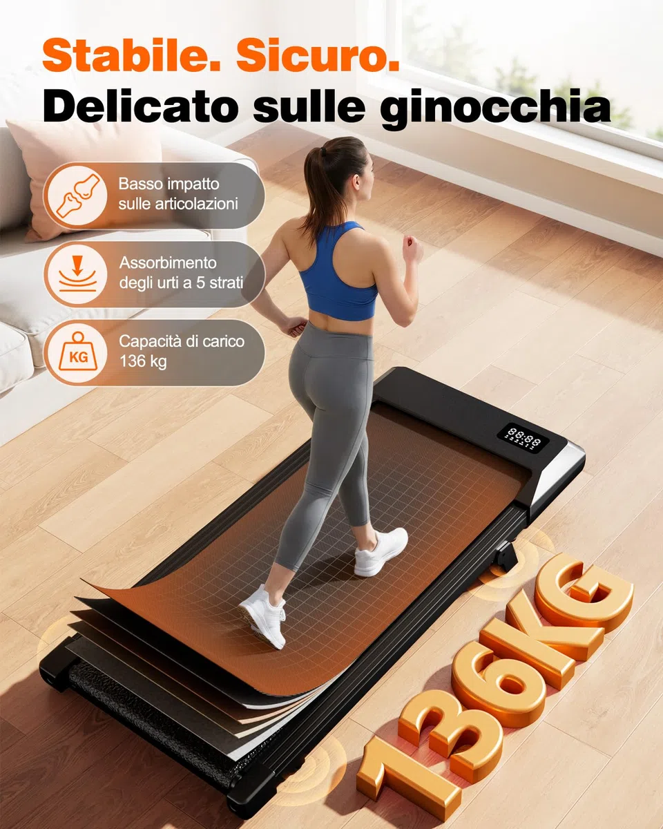 Superun Raceable Walking Pad Suitable for High-Tech Machines, 136 kg Capacity Desk Treadmill, Treadmill with App Control with Training Courses and Multi-Runner Racing