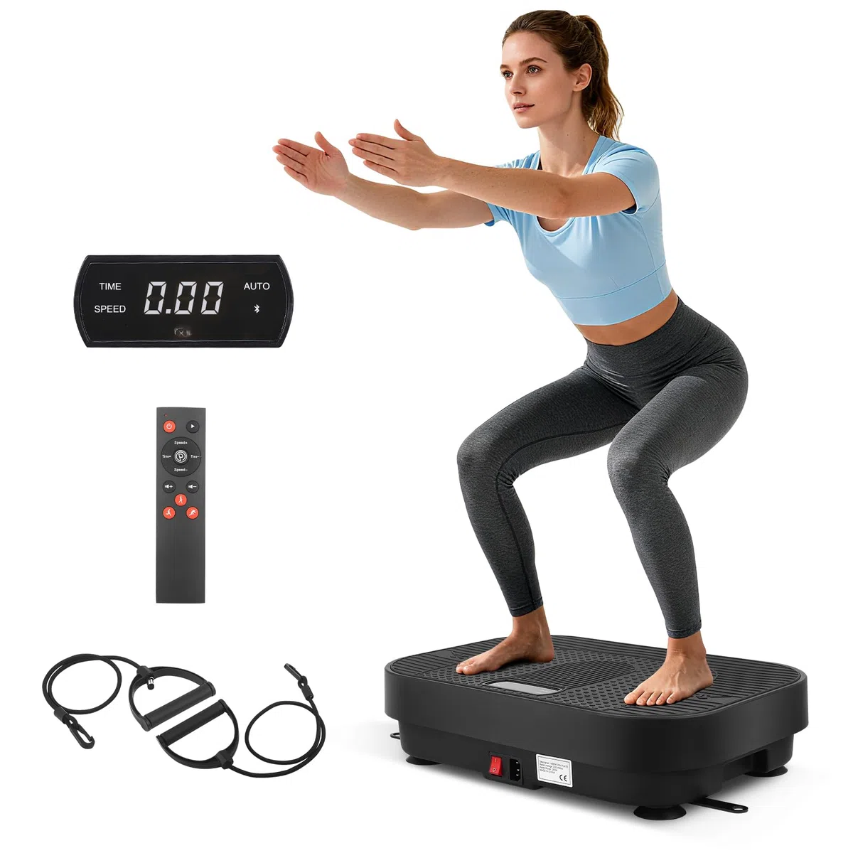 Pedana Vibrante Dimagrante,Pedana Vibrante per Circolazione Gambe 120 livelli di Vibrazione e 5 Programmi, Altoparlante Bluetooth Integrato, per Automatico della Velocità