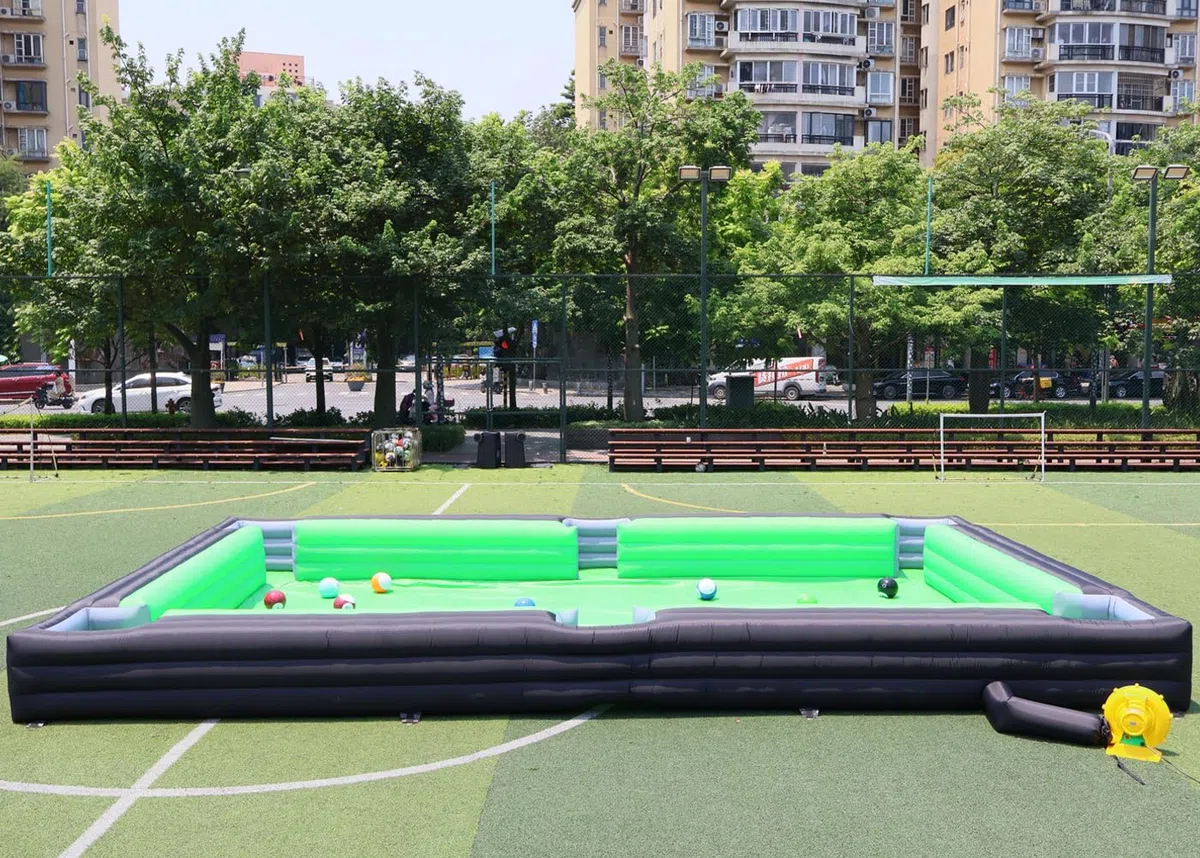 Biliardo gonfiabile gigante da biliardo, con tappetino in PVC, 16 palline per feste, eventi