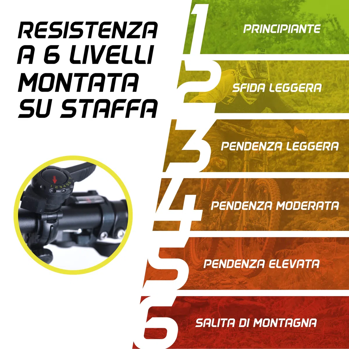 Turbo Trainer - Bicicletta da allenamento magnetica a resistenza variabile per bici da strada e da montagna - Supporto da allenamento stazionario - Telaio pieghevole in acciaio - Ruote da 66