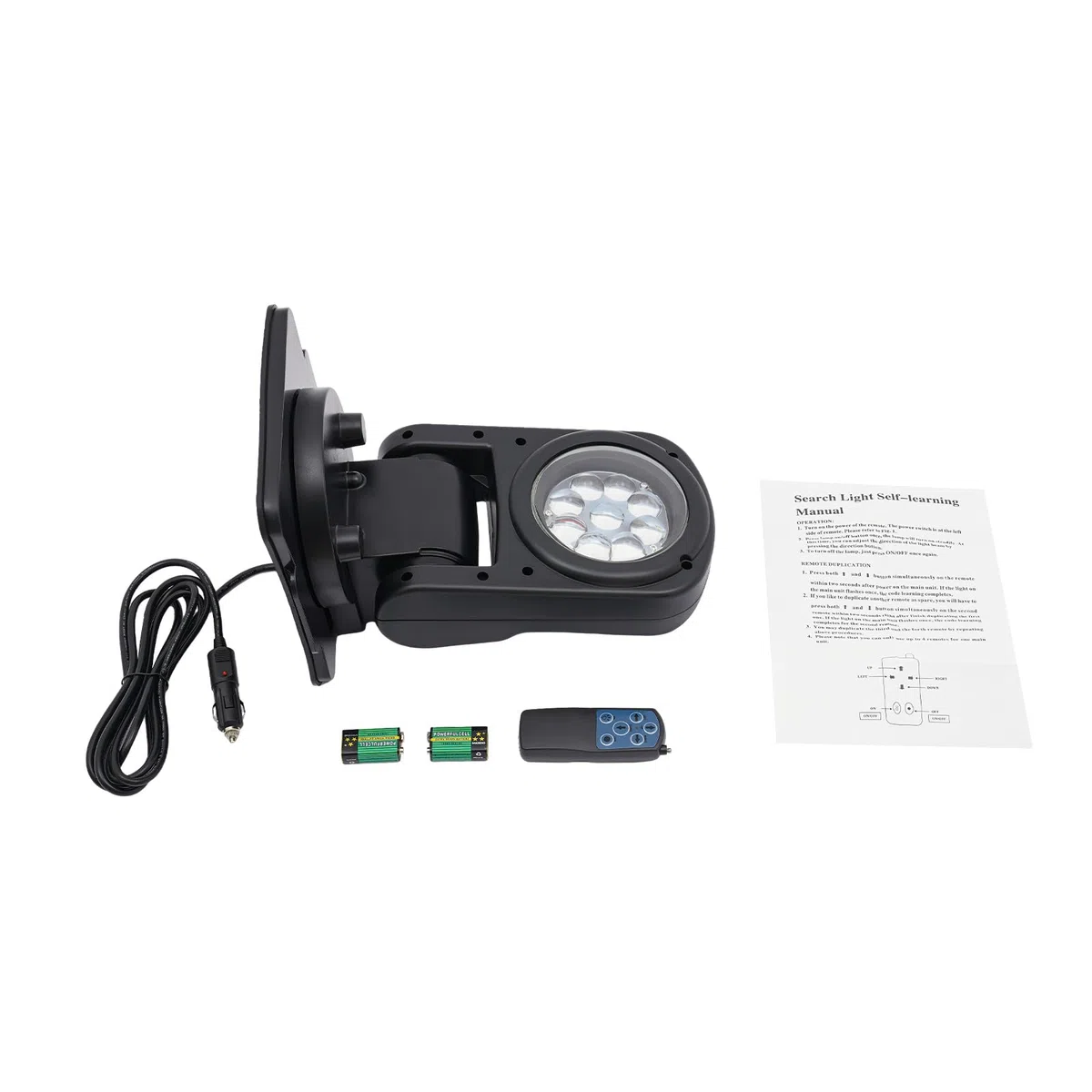 Faro di ricerca a LED per barche 45W 8000LM, proiettore telecomandato orientabile a 360° (S/D) 180° (Su/Giù), illuminazione regolabile con base magnetica per esterni, per auto e camion