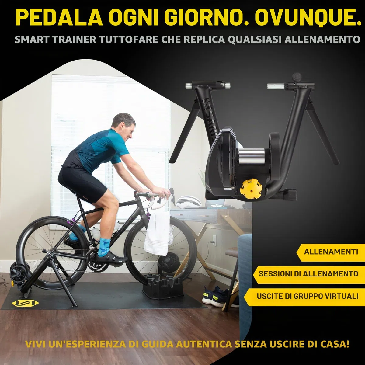 Saris M2 Smart Indoor Resistenza Elettromagnetica Bike Trainer, Compatibile con Zwift App