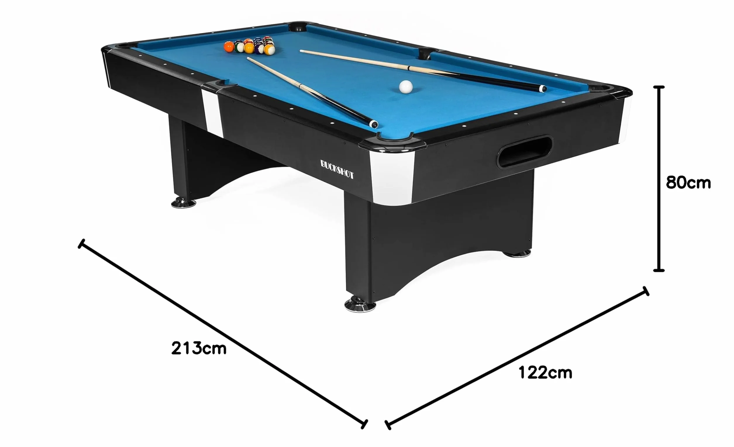 Tavolo da Biliardo BuckShot Manhattan 7ft - 213 x 121cm - Carambola - Pool Americano - Snooker - Tavoli da biliardo 7 Piedi - Completo di Tutti Gli Accessori