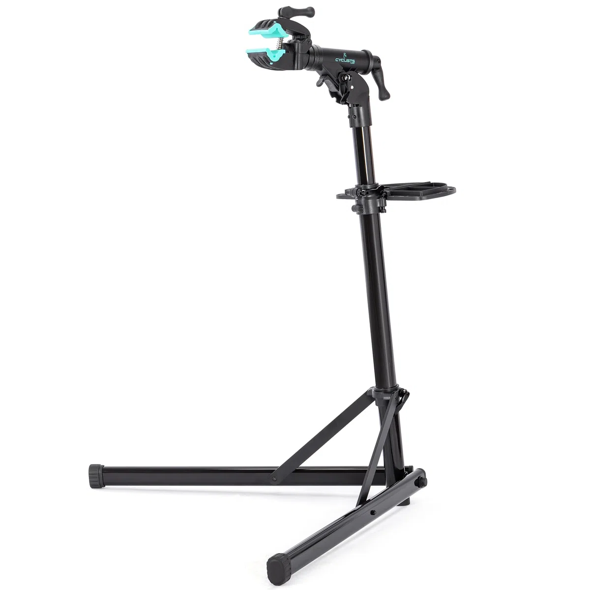 cyclists Cavalletto Manutenzione Bici 50kg,Supporto Riparazione E-Bike Pieghevole in Alluminio,Altezza Regolabile,Rotazione 360°,Stand per MTB e Bici da Corsa (Nero)