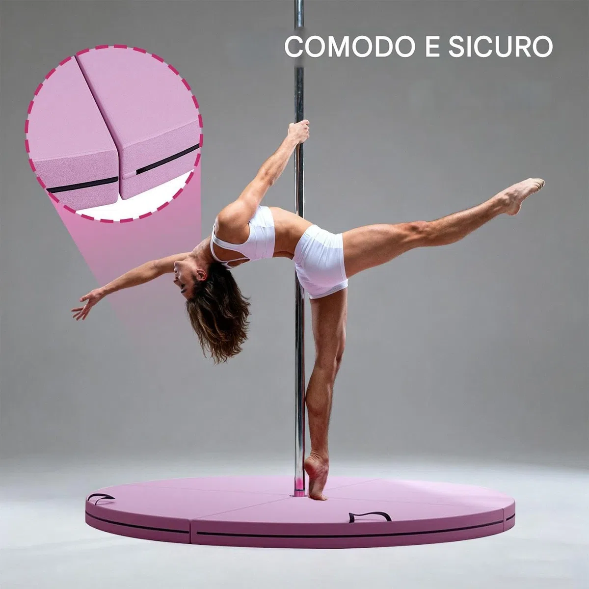 Crash Mat Per Pole Dance - Crash Pad Pieghevole Con Imbottitura Per 120x120x10 Cm | Di Sicurezza Pieghevole Protettivo Anticaduta Per Donne Ragazzi Ragazze Giovani Adolescenti Pale