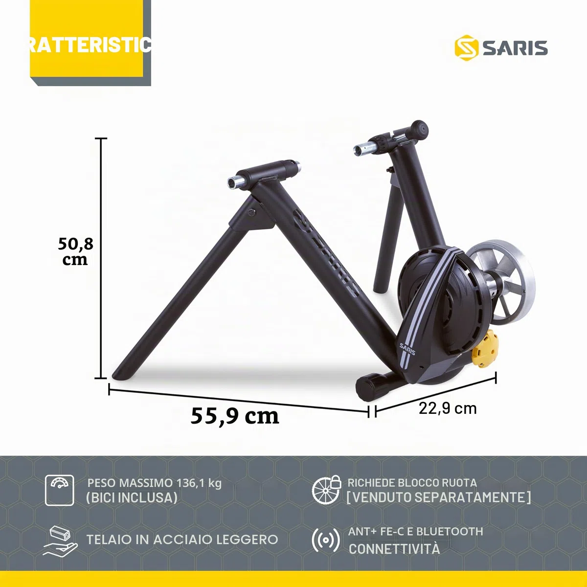 Saris M2 Smart Indoor Resistenza Elettromagnetica Bike Trainer, Compatibile con Zwift App