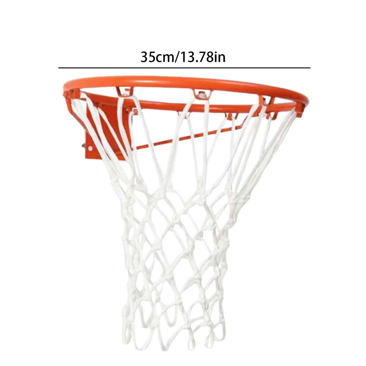Canestro da basket da parete (35 cm), cerchio di ricambio per canestro da basket, con rete ispessita, per palloni da basket di dimensioni standard, include ago di gonfiaggio