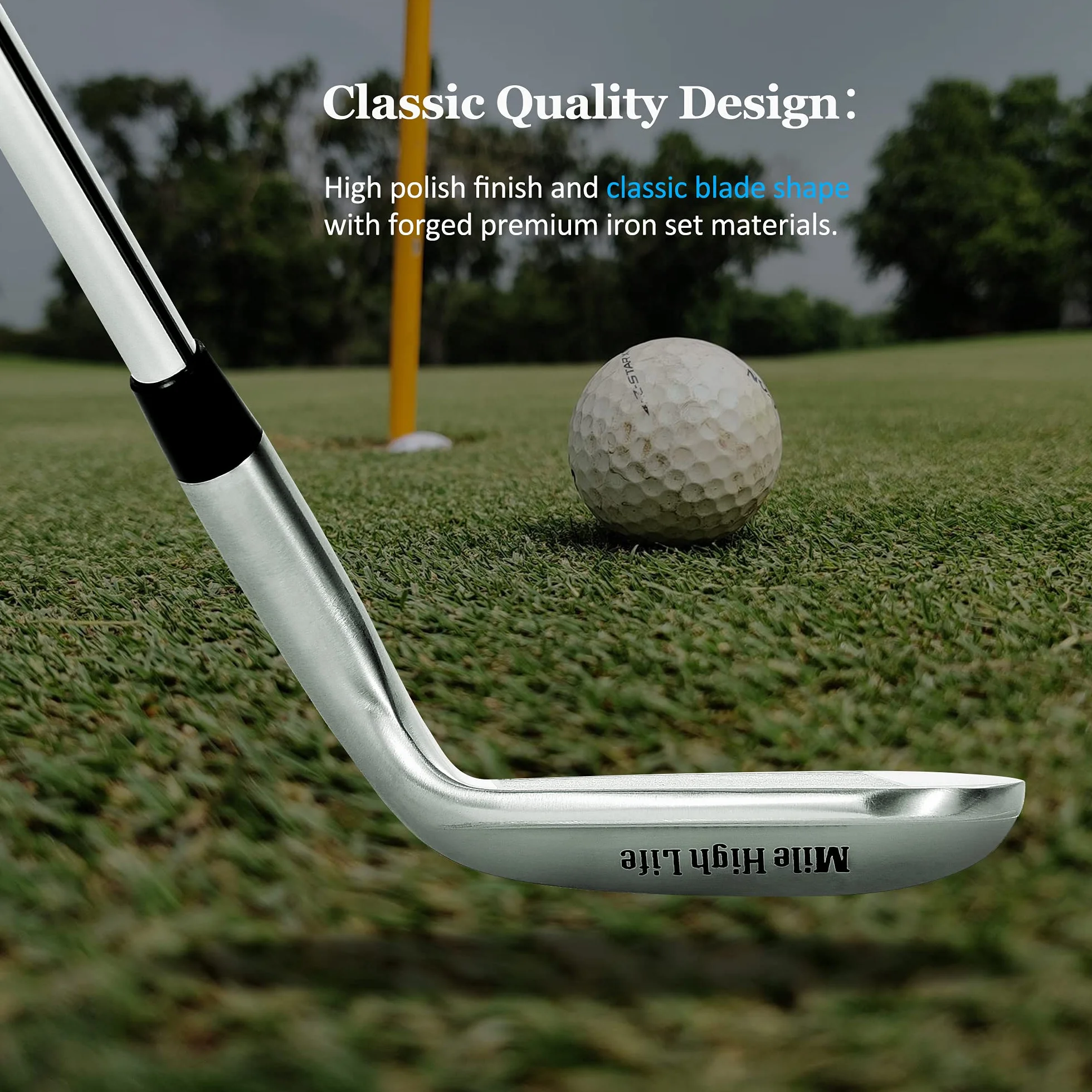 Mile High Life | Set di cunei da golf | Set di cunei da golf da pitching | suola spessa Loft Wedge Club da golf per uomini e donne | 50/52/54/56/58/60 per destrorsi
