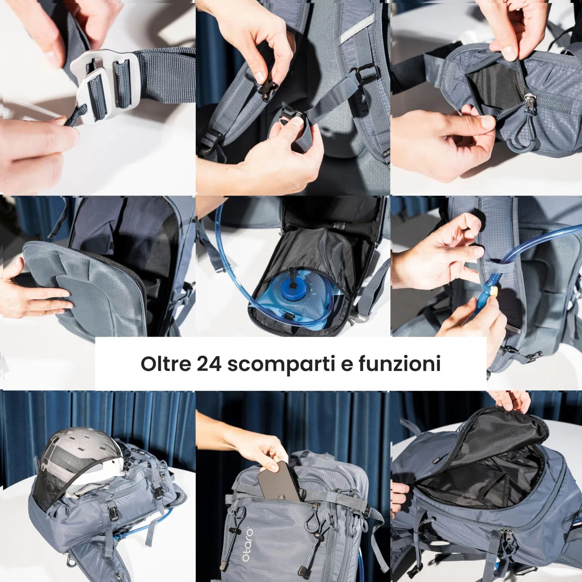 Otaro Zaino Sci (20L) - Ultra Leggero - Attrezzatura e Accessorio per Uomo e Donna - Per Sci, Ciclismo, Campeggio - Zaino da Bici