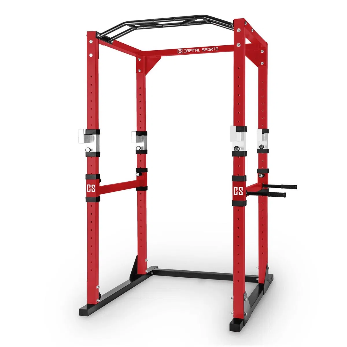 Capital Sports Tremendour - Power Rack Multifunzione, Sbarra per Trazioni Multigrip, 2X Safety Spotter, 4X Ganci J Regolabili, Peso Max Utente: 120Kg, Portata Max: 300Kg