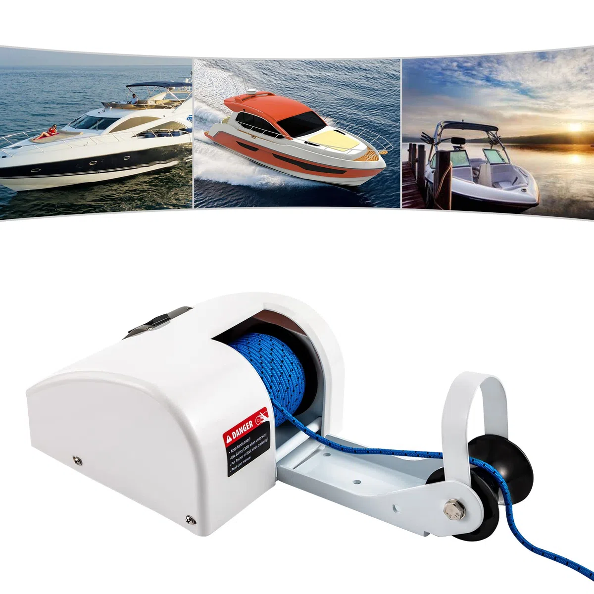 Verricello elettrico, 45lbs, 12 V, verricello elettrico con telecomando, per barche con controllo wireless