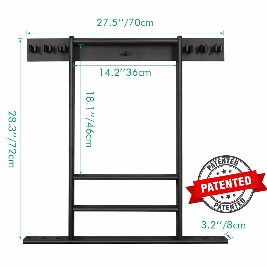 XCSOURCE - Porta stecche da biliardo, supporto da parete per stecche da biliardo, porta stecche da parete per 6 stecche da biliardo e set di palline, realizzato in bambù al 100%