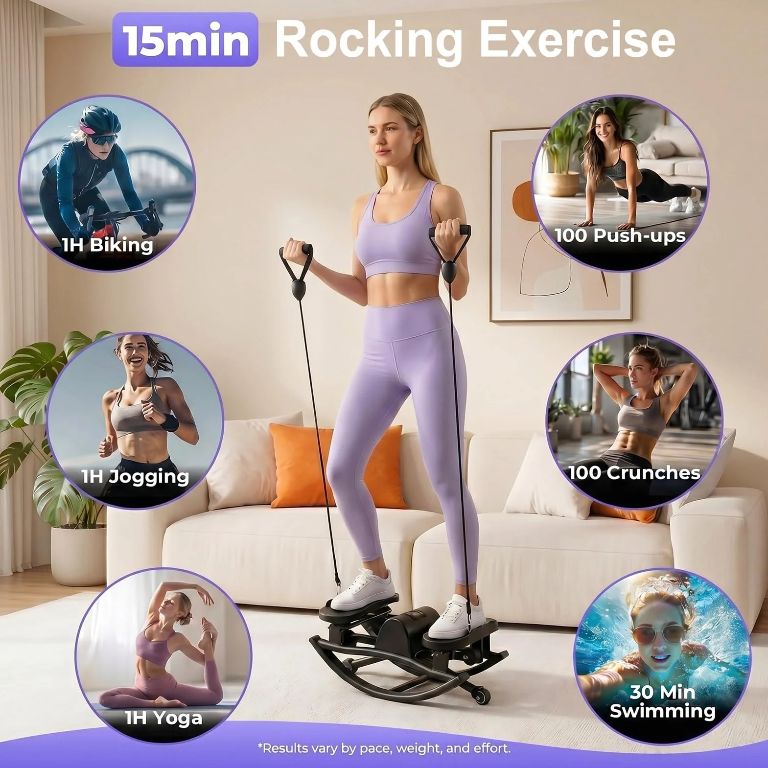 Upgraded Rock Stepper Fitness Casa, Movimento Laterale Mini Twist Stepper Silenzioso Delicato Sulle Articolazioni per Fianchi, Gambe, Glutei