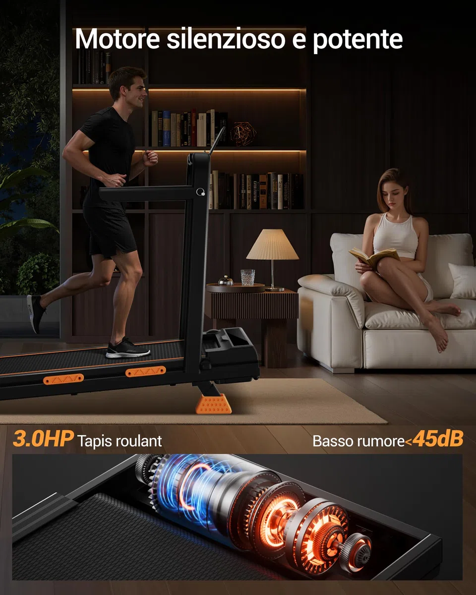LONTEK Tapis Roulant Salvaspazio Elettrico con Inclinazione 16%, 10KM/H Tapis Roulant Elettrico Pieghevole, Schermo LED, Telecomando, 3.0 CV Mini Walking Pad, Tapirulan da Casa, Carico Massima 136KG