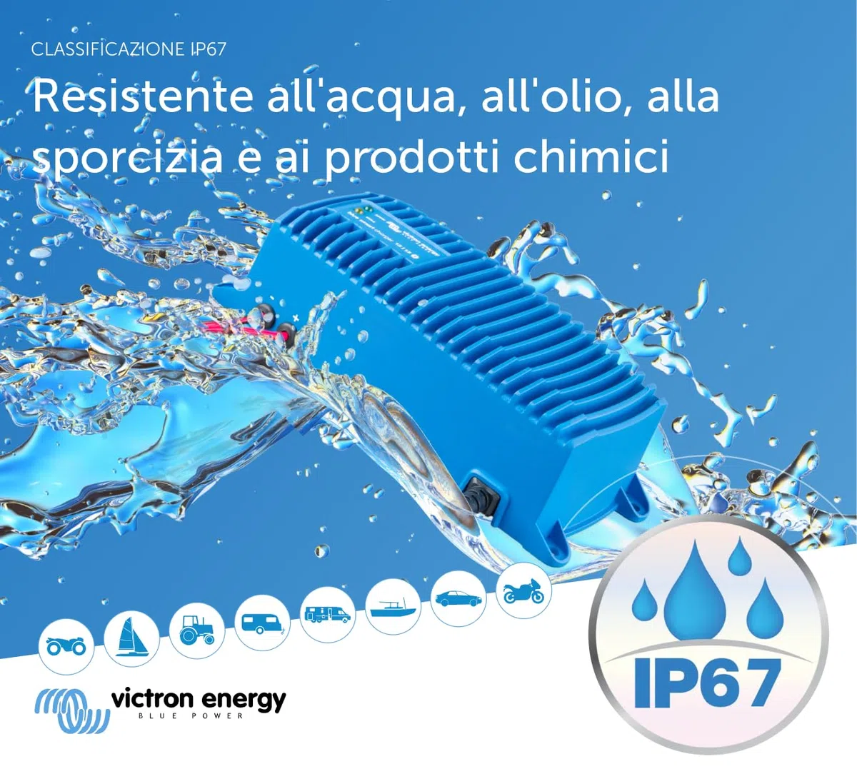 Victron Energy Blue Smart IP67 12-Volt 13 amp 230V, Caricatore Batteria, Bluetooth (CEE 7/7)