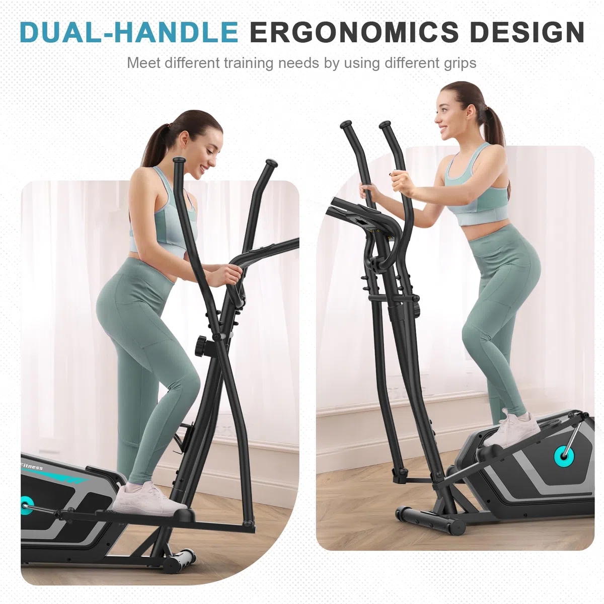 Ellittiche Da Casa con App, 3-in-1 Ellittica Ultra Silenziosa con 16 Livelli di Resistenza,volano da 6 kg, Monitor LCD, Pedale Antiscivolo, Portabottiglie, Cyclette Ellittica Fino a 287 LBS