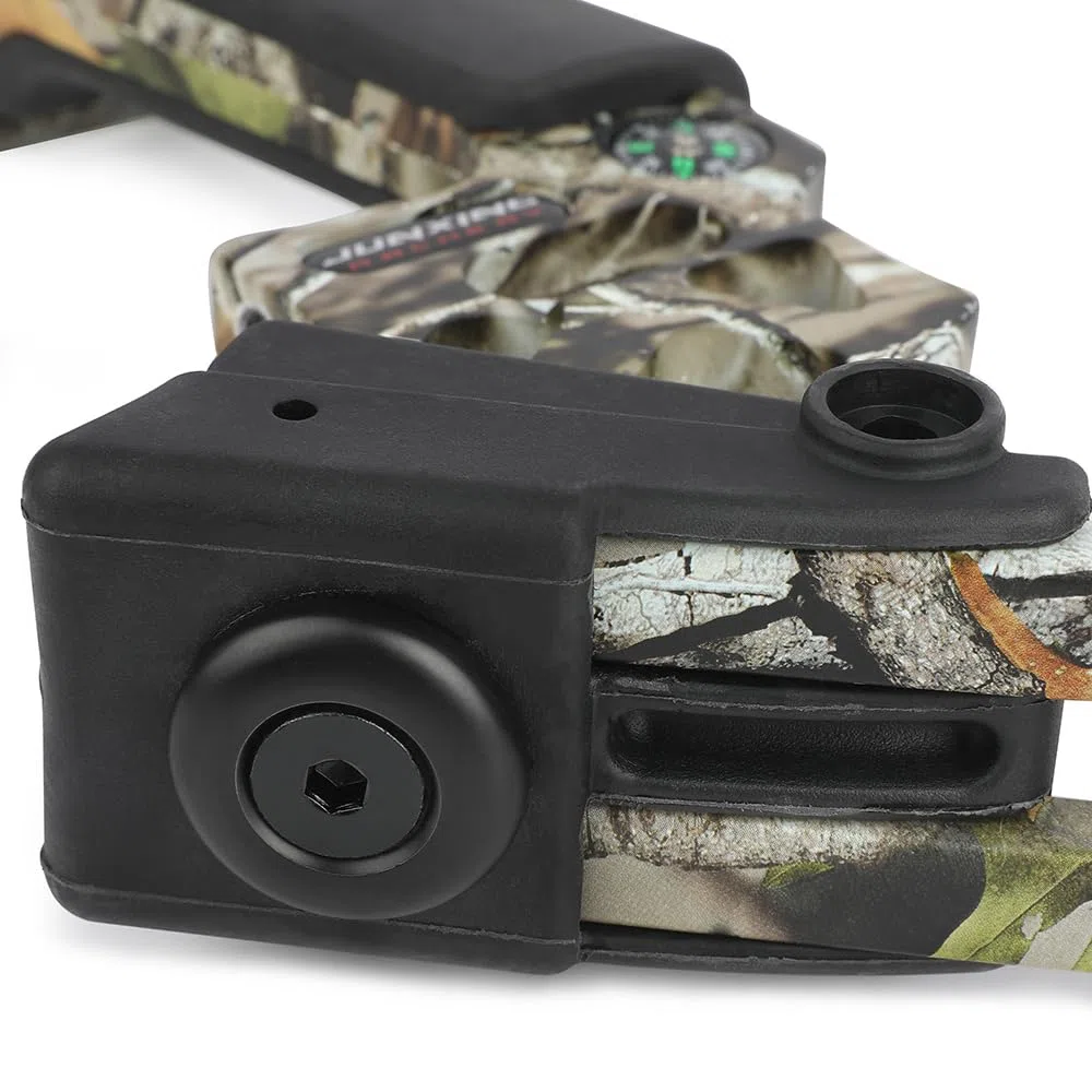 Set arco compound pronto per la caccia - Potenza di trazione 20-70 libbre, lunghezza di trazione 24“-30”, velocità 320 fps, completo di tutti gli accessori per la caccia e il tiro al bersaglio