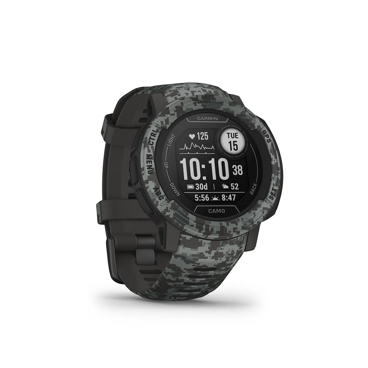 Garmin Instinct 2 - Camo, Smartwatch, 45mm, Rugged design, Autonomia 28 giorni, +30 app multisport, GPS, Cardio, SpO2, Activity Tracker 24/7, Connect IQ (Graphite Camo) (Ricondizionato)